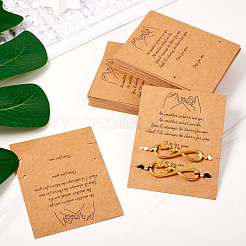 100Pcs Friendship Theme Kraft Paper Jewelry Display Cards&nbsp;CDIS-TA0001-23