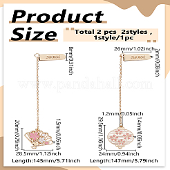 2Pcs 2 Styles Zinc Alloy Enamel Bookmarks&nbsp;AJEW-LP0006-05A