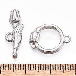 Non-Tarnish 304 Stainless Steel Toggle Clasps&nbsp;STAS-A092-05P-1