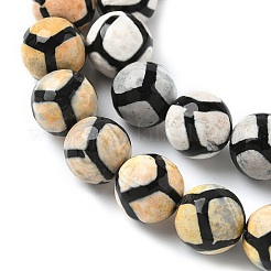 Tibetan Style Turtle Back Pattern dZi Beads Strands&nbsp;G-G036-10mm