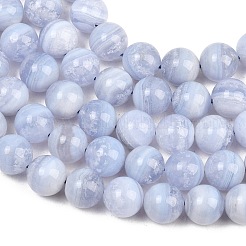 Natural Blue Lace Agate Beads Strands&nbsp;G-D106-A01-10mm