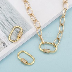 Brass Micro Pave Cubic Zirconia Screw Carabiner Lock Charms&nbsp;ZIRC-F105-03G