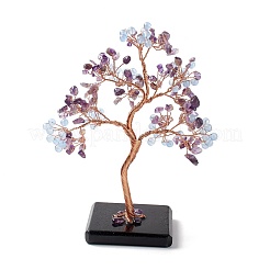 Natural Amethyst & Dyed Jade Tree Display Decoration&nbsp;DJEW-G027-06RG-04