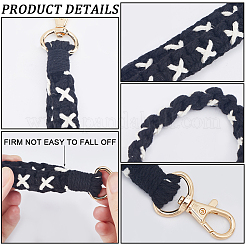 Cotton Handmade Braided Wrist Lanyard Pendant Decorations&nbsp;KEYC-WH0007-001C