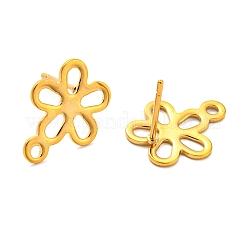 Flower Shape 201 Stainless Steel Stud Earrings Findings&nbsp;STAS-Q251-08G