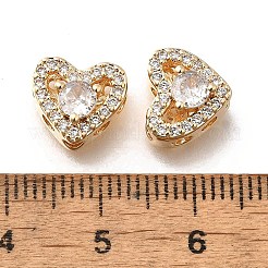 Brass Micro Pave Clear Cubic Zirconia and Glass Multi-Strand Links&nbsp;KK-M318-23G
