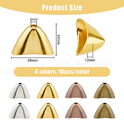 40Pcs 4 Colors Tibetan Style Alloy Triangle Apetalous Bead Cones&nbsp;FIND-DC0003-95