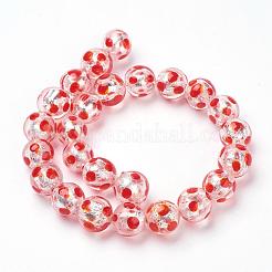 Handmade Silver Foil Lampwork Beads Strands&nbsp;FOIL-L016-D05