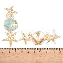 Alloy Enamel with Plastic Pearls Stud Earrings&nbsp;EJEW-Z172-05G-01