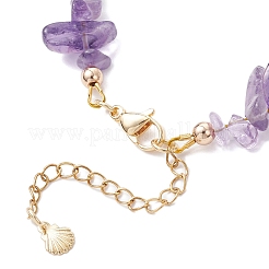 Natural Amethyst Chip Beaded Bracelets for Women&nbsp;BJEW-JB12309-03