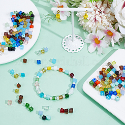 2 Strands Faceted Transparent Glass Cube Beads Strands&nbsp;GLAA-PA0001-39