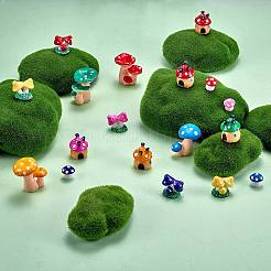 32Pcs 16 Style 3D Mushroom Resin Display Ornaments&nbsp;DJEW-SZ0001-06