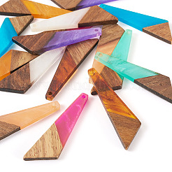 16Pcs 8 Colors Resin & Wood Pendants&nbsp;WOOD-TA0002-70