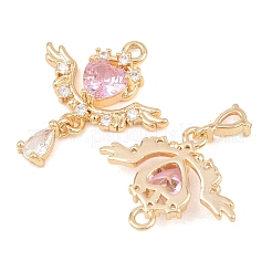 Brass Micro Pave Cubic Zirconia Pendants&nbsp;KK-L261-11G