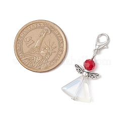 10Pcs 10 Colors Glass Angel Pendant Decoration&nbsp;HJEW-JM02815