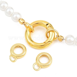 Brass & ABS Plastic Imitation Pearl Round Beaded Necklace Making&nbsp;KK-Z158-07G-01