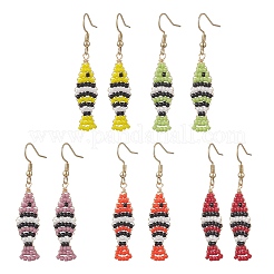 Handmade Glass Seed Beads Dangle Earrings&nbsp;EJEW-MZ00712