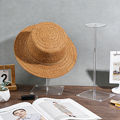 2Pcs 2 Sizes Height Adjustable Acrylic Hat Display Stands&nbsp;ODIS-WH0095-011
