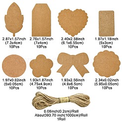 80Pcs 8 Styles Blank Kraft Paper Gift Tags&nbsp;CDIS-FS0001-05