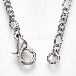 Brass Coated Iron Figaro Chain Necklace Making&nbsp;MAK-T006-03B