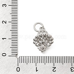 Christmas Brass Micro Pave Clear Cubic Zirconia Pendants&nbsp;KK-Z156-05P