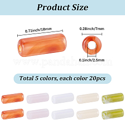 100Pcs 5 Colors Transparent Acrylic Beads&nbsp;OACR-SP0002-41