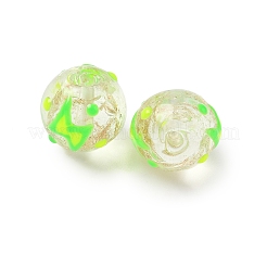 Luminous Handmade Enamel Gold Sand Glass Beads Strands&nbsp;LAMP-U004-08B