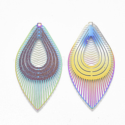 Ion Plating(IP) 304 Stainless Steel Filigree Big Pendants&nbsp;X-STAS-S108-66