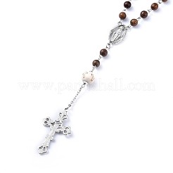 Tibetan Style Alloy Rosary Bead Necklaces&nbsp;NJEW-JN02455-01