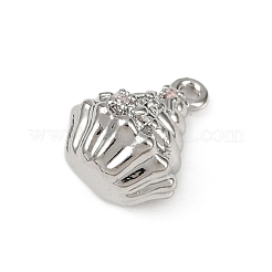 Brass Pave Clear Cubic Zirconia Pendants&nbsp;LS-KK-L238-07P