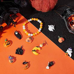 20Pcs 10 Styles Halloween Opaque Resin Pendants&nbsp;RESI-SC0002-49