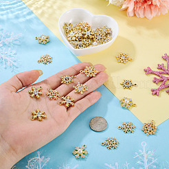 36Pcs 6 Styles Alloy Micro Pave Clear Cubic Zirconia Snowflake Pendants&nbsp;FIND-TA0009-86