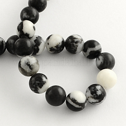 Round Natural Zebra Jasper Beads Strands&nbsp;G-R253-6mm