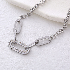 European Titanium Steel Chunk Chain Bracelet O-Ring Full Diamond Simple Elegant Women's Jewelry&nbsp;VB6385