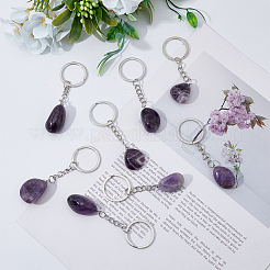 Natural Amethyst Keychain&nbsp;G-DC0001-25
