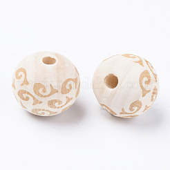 Unfinished Natural Wood European Beads&nbsp;WOOD-S057-011B
