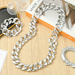 2Pcs 2 Styles Acrylic Cuban Link Chain Necklaces & Bracelets Jewelry Sets&nbsp;SJEW-SP0001-01P