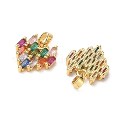 Brass Micro Pave Colorful Cubic Zirconia Pendants&nbsp;CU-CBA84C5-07G