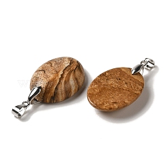 Natural Picture Jasper Pendants&nbsp;G-Z055-03P-25