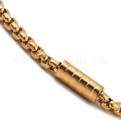 PVD Vacuum Plating 304 Stainless Steel Column Beaded Link Chain Bracelets&nbsp;BJEW-K231-01G