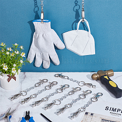 12Pcs Iron Clips with Aluminum Cable Chains Glove Clips&nbsp;HJEW-OC00370