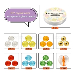 DIY Colorful Transparent Beads Bracelet Making Kit&nbsp;DIY-YW0005-45