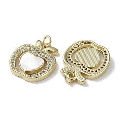 Brass Micro Pave Cubic Zirconia Pendants&nbsp;KK-G485-30C-G