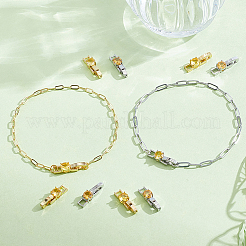 12Pcs 2 Colors Rack Plating Brass Micro Pave Cubic Zirconia Watch Band Clasps&nbsp;KK-GA0002-28