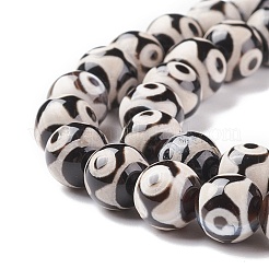 Natural Tibetan 3-Eye dZi Agate Beads Strands&nbsp;G-F354-07