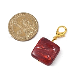 Square Acrylic Imitation Gemstone Pendant Decorations&nbsp;HJEW-JM04575