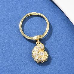 Brass Micro Pave Cubic Zirconia Finger Rings&nbsp;RJEW-C145-05A-G