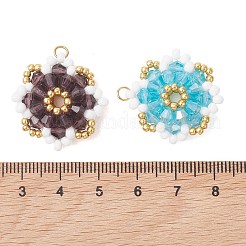 7Pcs 7 Colors Glass Pendants&nbsp;PALLOY-MZ01300