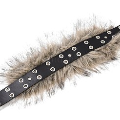 Imitation Leather Rabbit Hair Belt&nbsp;AJEW-WH20019-57A