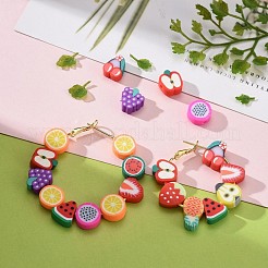 240Pcs 12 Kinds of Fruit Handmade Polymer Clay Beads&nbsp;CLAY-ZZ0001-001A